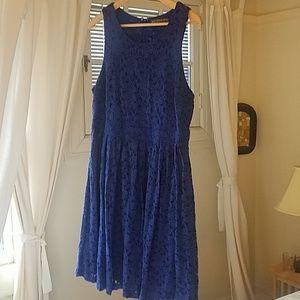 Damask blue dress